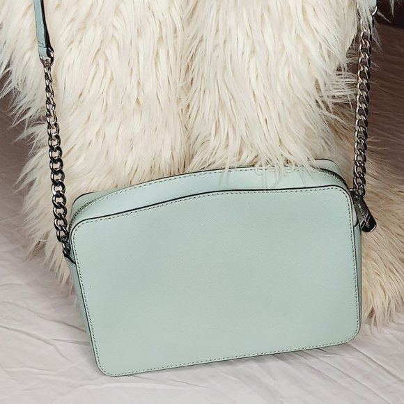 Purse Michael Kors light green crossbody bag with partial chain shoulder strap - Picture 3 of 3